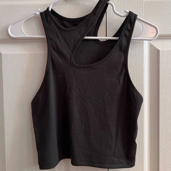 Cider Asymmetrical Cut-Out Top - Heather Gray - Picture 1 of 2